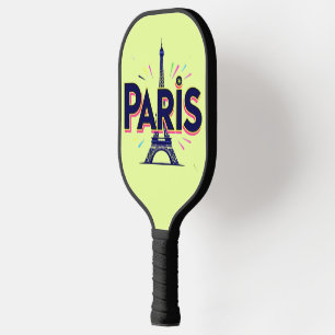 City of Lights: Bold Paris Typography Art Pickleball Paddle