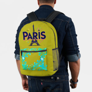 City of Lights: Bold Paris Typography Art Printed Backpack