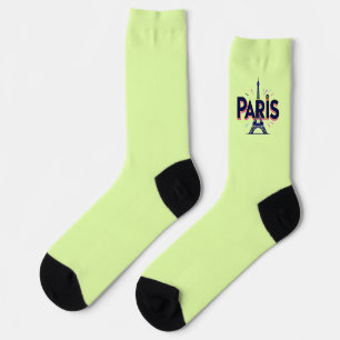 City of Lights: Bold Paris Typography Art Socks