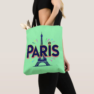 City of Lights: Bold Paris Typography Art Tote Bag