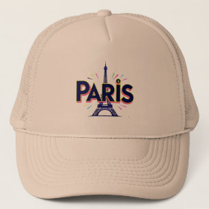 City of Lights: Bold Paris Typography Art Trucker Hat