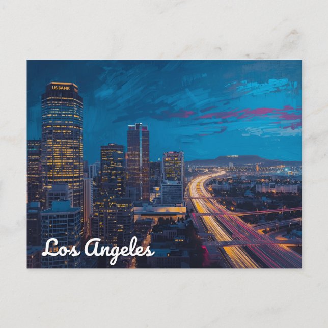 City of Lights – Los Angeles Skyline Postcard (Front)