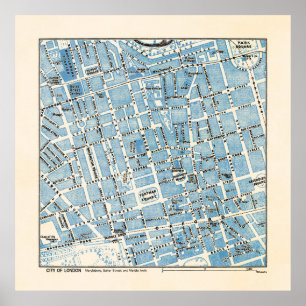 City of London Map - Marylebone, Baker Street Poster