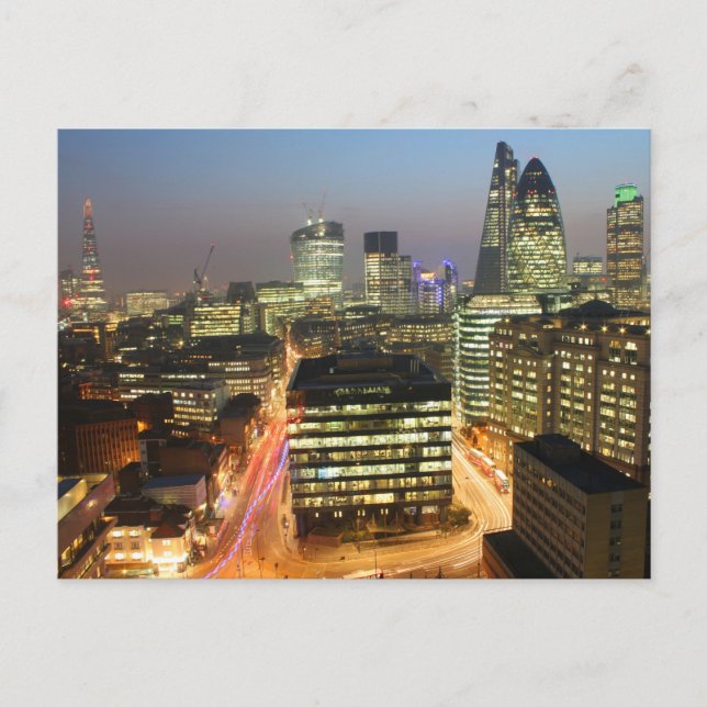 City of London Skyline At Sunset Postcard (Front)