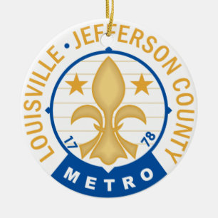 City of Louisville flag Ceramic Ornament