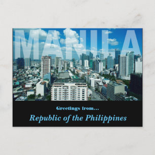 City Of Manila Republic Of The Philippines Design Postcard