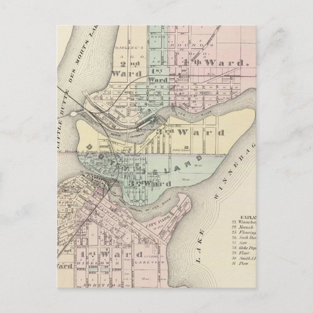 City of Menasha, City of Neenah Postcard (Front)