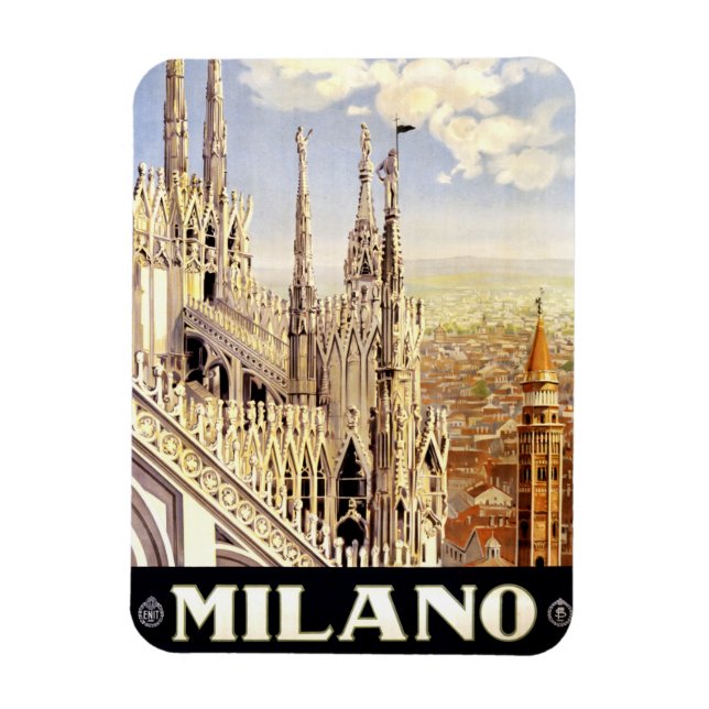 City of Milan Italian Travel Poster 1920 Magnet (Vertical)