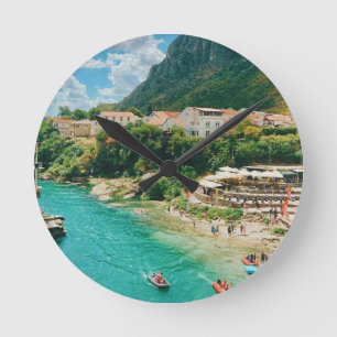 City of Mostar - Bosnia and Herzegovina Round Clock