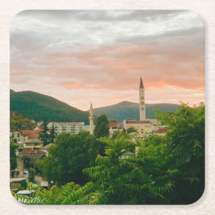 City of Mostar - Bosnia and Herzegovina Square Paper Coaster
