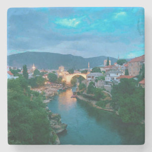 City of Mostar - Bosnia and Herzegovina Stone Coaster