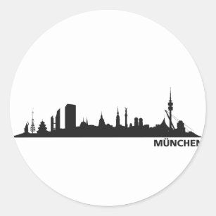 City of Munich - Skyline 1c Classic Round Sticker