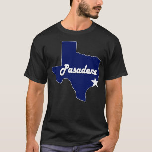 City of Pasadena Texas Lone State Map Navy Blue T-Shirt
