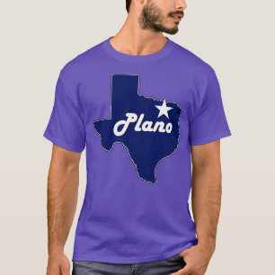 City of Plano Texas Lone State Map Navy Blue T-Shirt