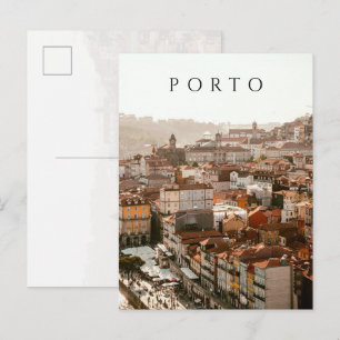 City of Porto, golden sunset Postcard