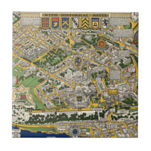 City of Quebec Map Ceramic Tile