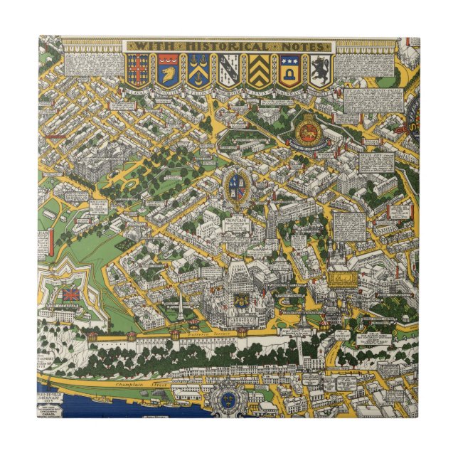 City of Quebec Map Ceramic Tile (Front)