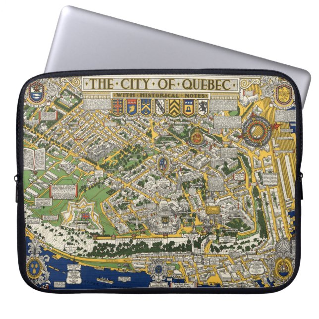 City of Quebec Map Laptop Sleeve (Front)