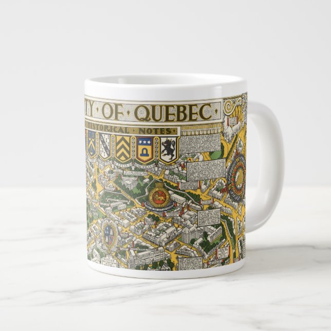 City of Quebec Map Large Coffee Mug (Front Right)