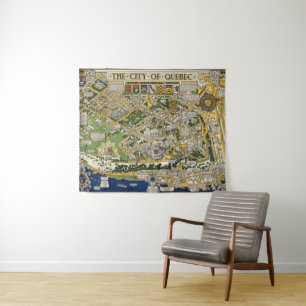 City of Quebec Map Tapestry