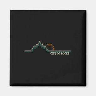 City Of Rocks Idaho Retro Mountain Climbing Summer Magnet