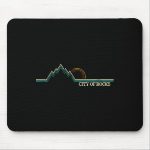 City Of Rocks Idaho Retro Mountain Climbing Summer Mouse Pad