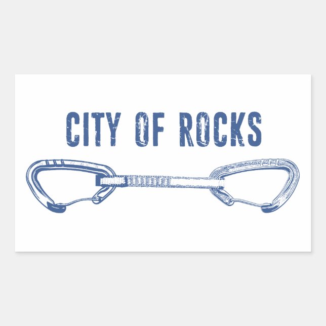 City Of Rocks Idaho Rock Climbing Quickdraw Rectangular Sticker (Front)