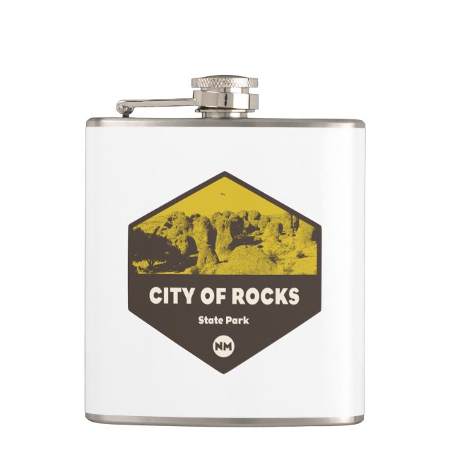 City of Rocks State Park New Mexico Hip Flask (Front)