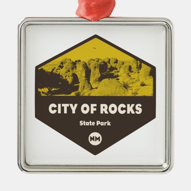 City of Rocks State Park New Mexico Metal Ornament (Front)