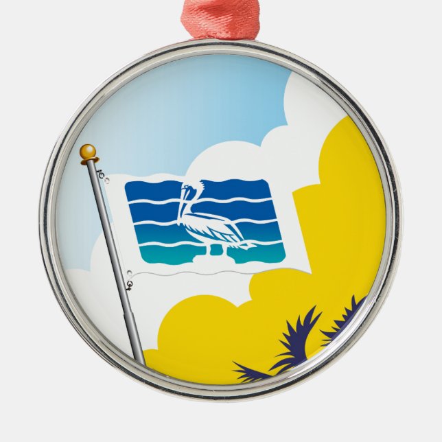 City of Saint Petersburg Florida Flag Metal Ornament (Front)