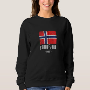 City Of Sandefjord Norway No Norwegian Flag Merch Sweatshirt