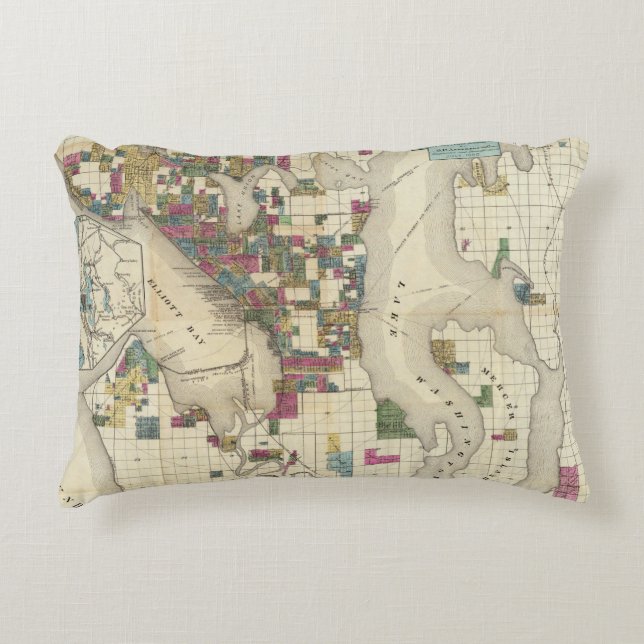 City Of Seattle And Environs Decorative Cushion (Front)