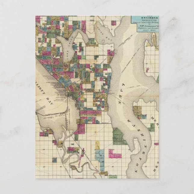 City Of Seattle And Environs Postcard (Front)