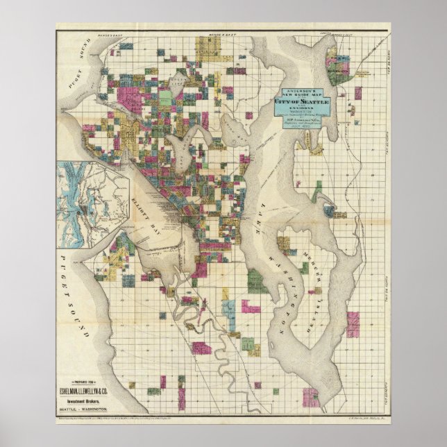 City Of Seattle And Environs Poster (Front)