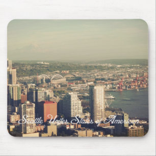 City of Seattle. View from city tower. Landscape Mouse Pad