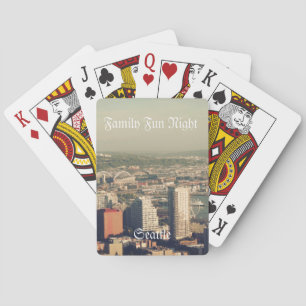 City of Seattle. View from city tower. Landscape Playing Cards