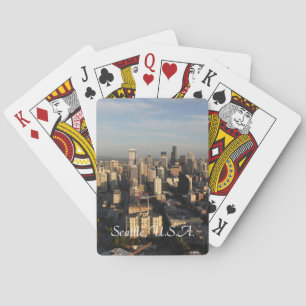 City of Seattle. View from city tower. Landscape Playing Cards