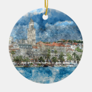 City of Split in Croatia Ceramic Tree Decoration