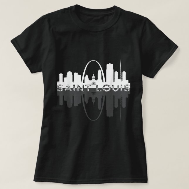 City of St Louis Missouri Skyline Art Gateway Arch T-Shirt (Design Front)