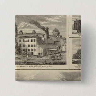 City of Storm Lake brewery, Muscatine bldg 15 Cm Square Badge