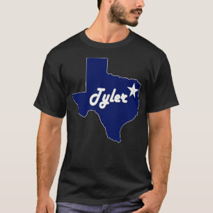 City of Tyler Texas Lone State Map Navy Blue T-Shirt