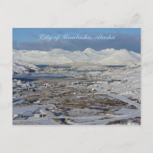 City of Unalaska in Winter, Unalaska Island Postcard