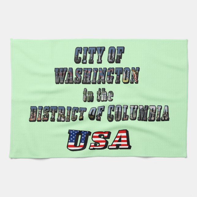City of Washington in the District of Columbia USA Tea Towel (Horizontal)