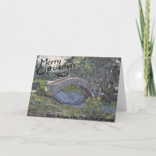 City PArk Bridge Christmas Holiday Card