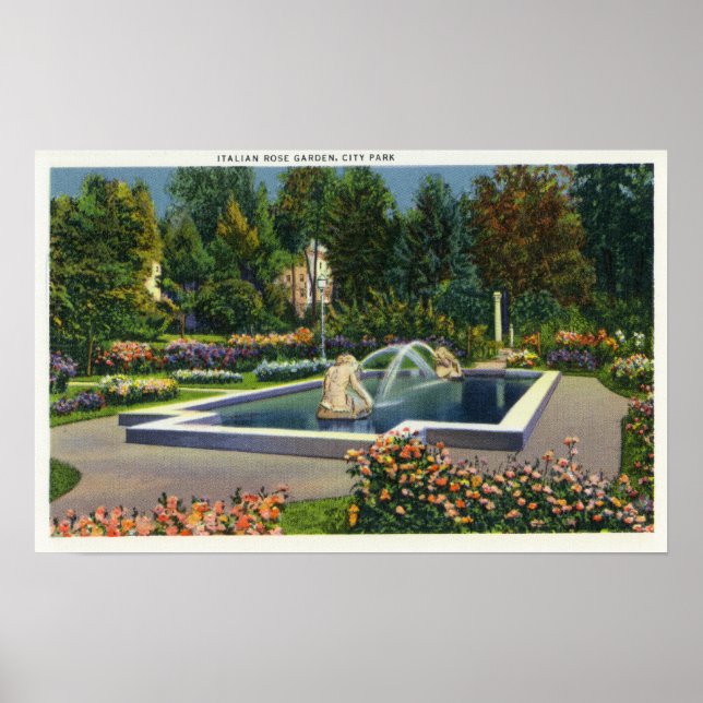 City Park Italian Rose Garden View Poster (Front)