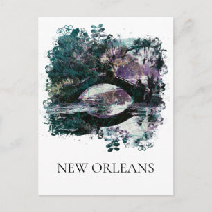 *~* City Park New Orleans Bridge Art Painting  Postcard