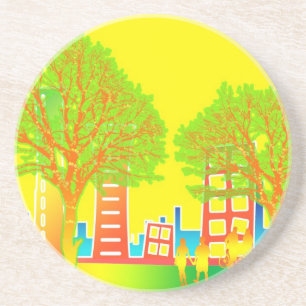 City People Rainbow Colourful Destiny Coaster