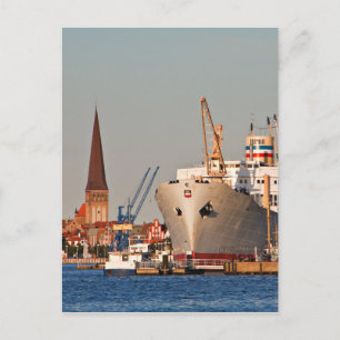 City port in Rostock (Germany) Postcard