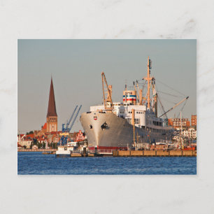 City port in Rostock (Germany) Postcard