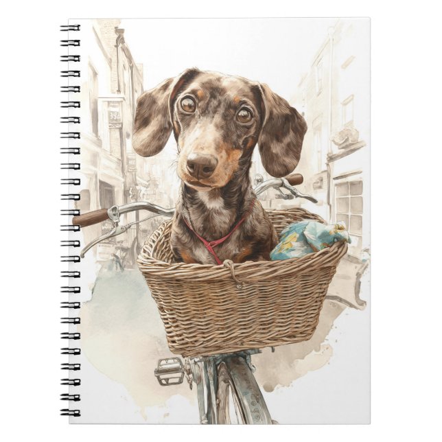 City Ride Dachshund Spiral Notebook (Front)